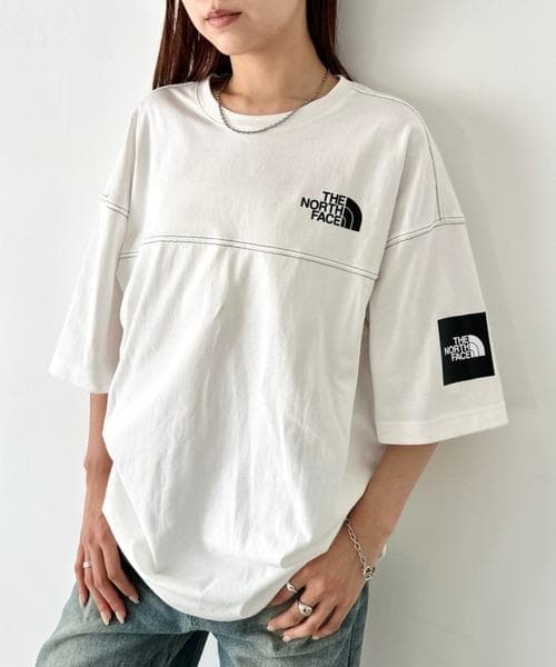 韓国　ノースフェイス　ダメージ　Tシャツ　白　M 新品　ウォッシュ加工　L 限定