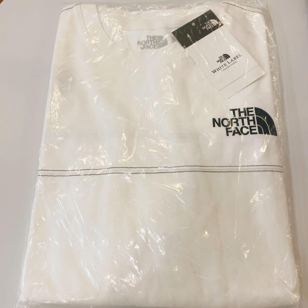 韓国　ノースフェイス　ダメージ　Tシャツ　白　M 新品　ウォッシュ加工　L 限定