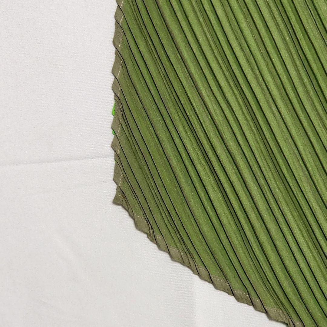 美品 PLEATS PLEASE プリーツプリーズ ストール シフォン グリーン