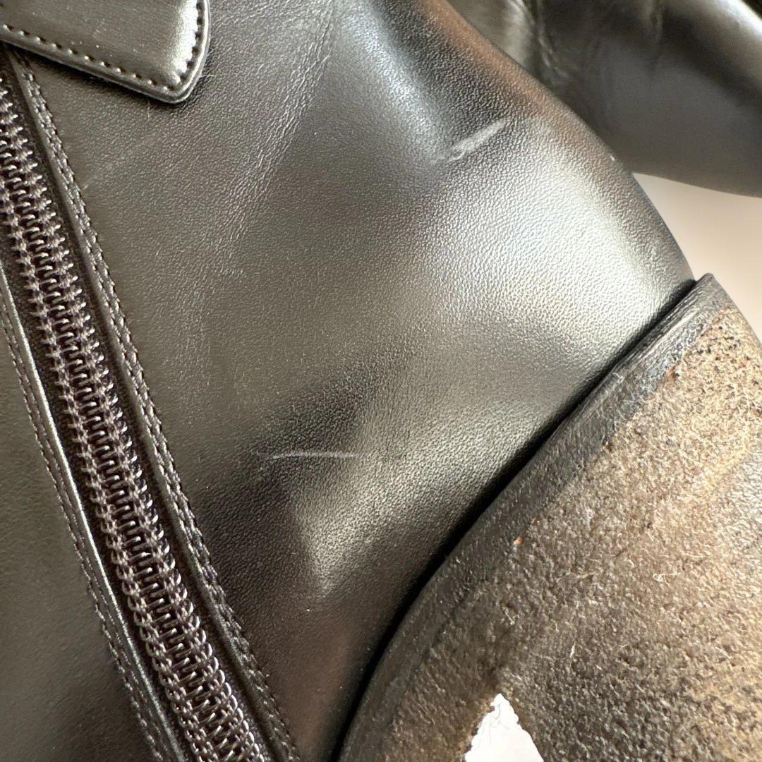 CHANEL ブラックレザーブーツ ヒール8cm