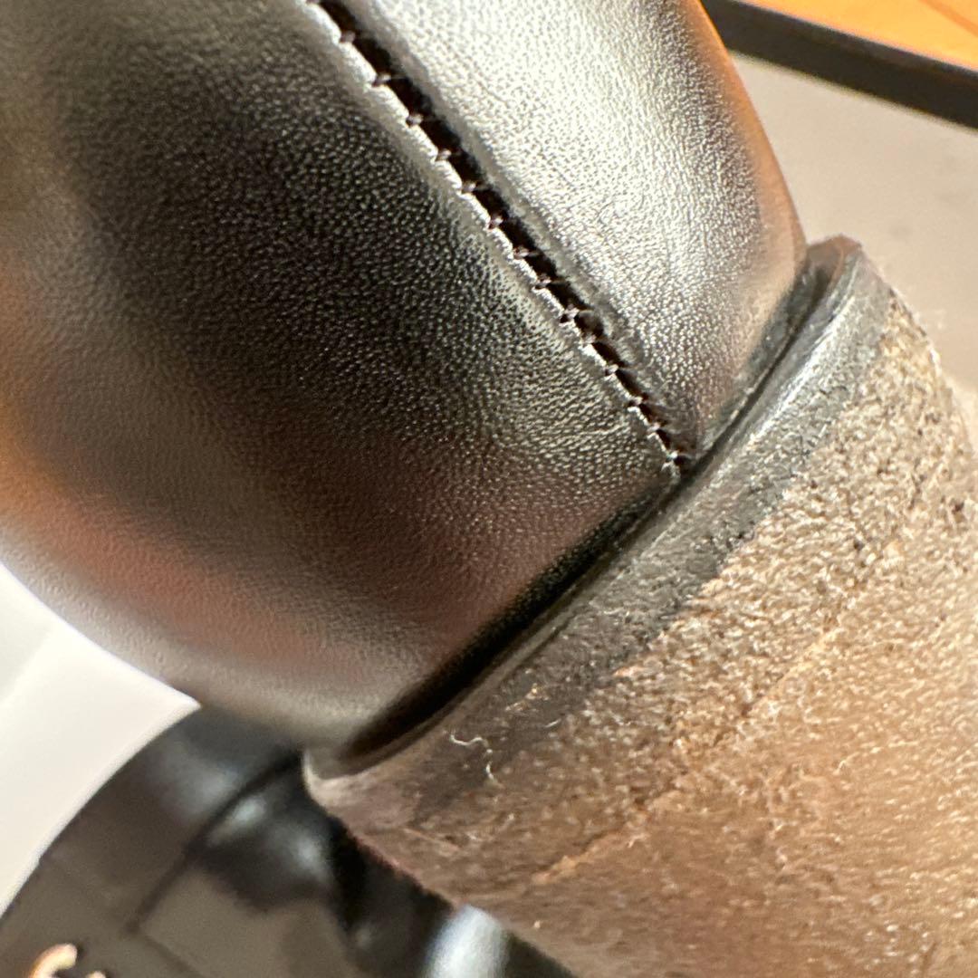 CHANEL ブラックレザーブーツ ヒール8cm