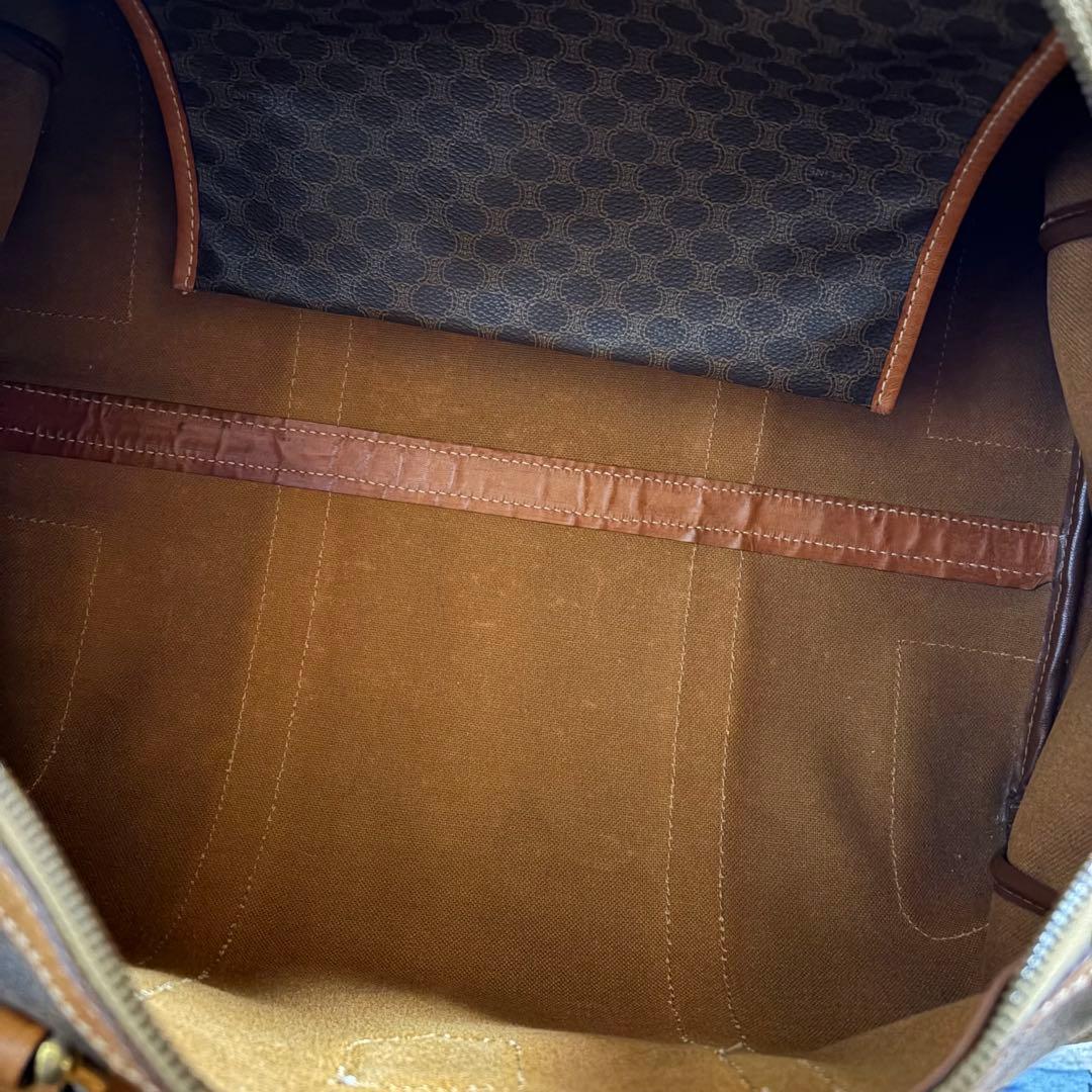 CELINE セリーヌ マカダム柄　ボストンバッグ 南京錠 レザー