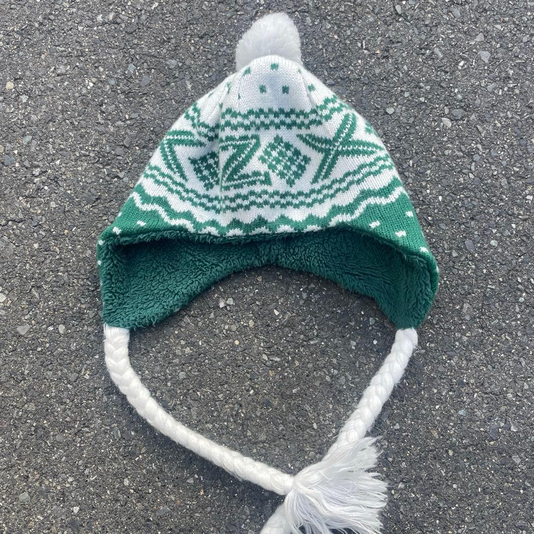 vintage adidas イヤーマフ 耳付き ボンボン ニット帽 ビーニー
