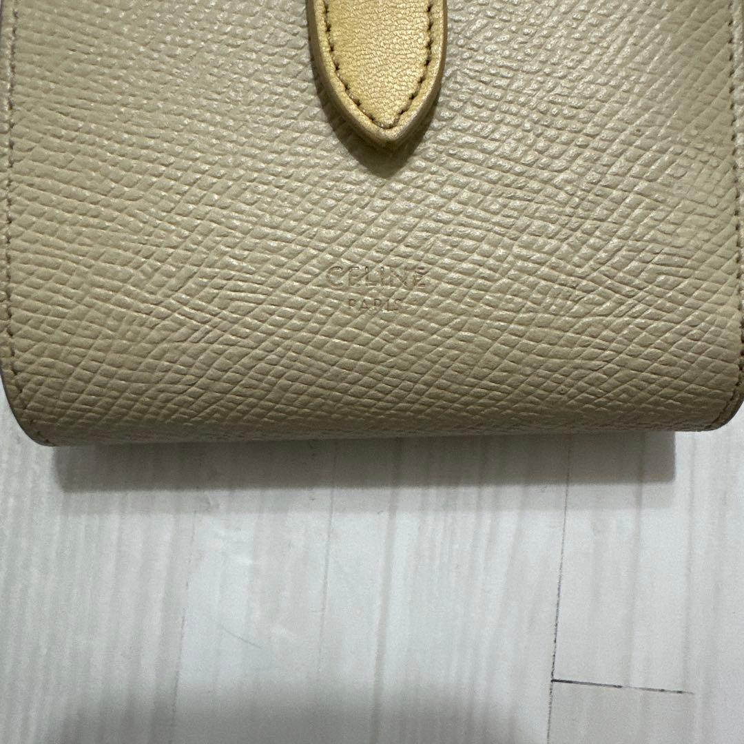 CELINE 二つ折り財布 ベージュ/イエロー　セリーヌ　財布　折り畳み財布