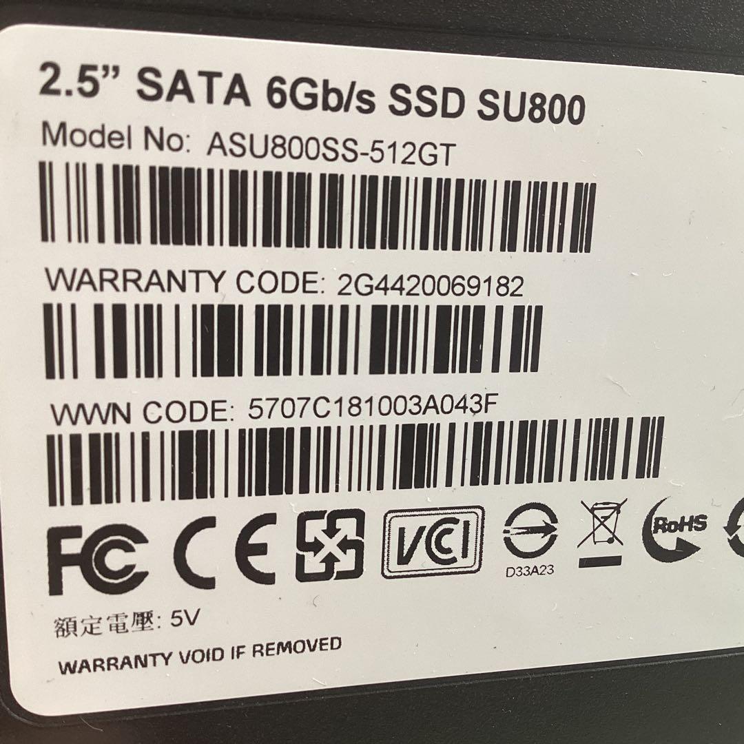 HIROSHI様用　ADATA SU800 512GB 2.5インチ SSD