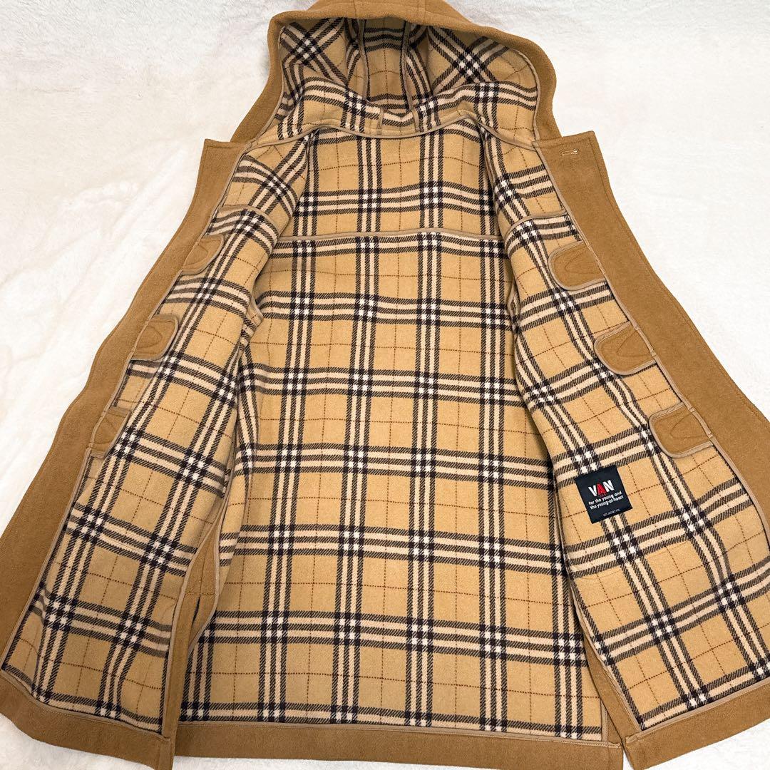 美品✨ VAN ダッフルコート チェック メルトン ウール ベージュ