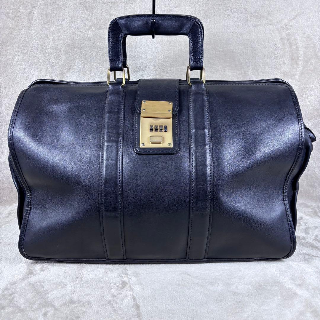 激レア　OLD COACH ボストンバッグ　ダイヤルロック　ブラック　本革レザー