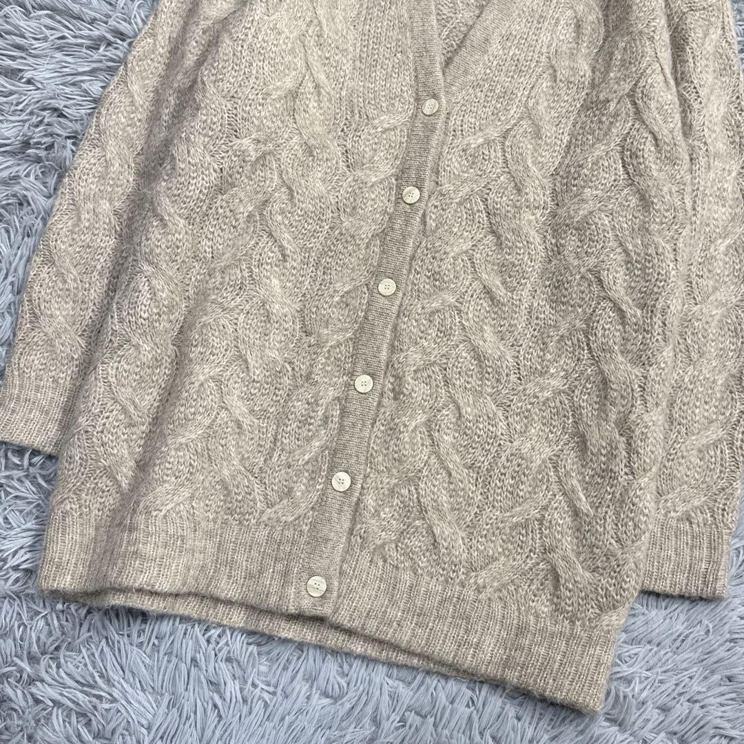 美品✨21AW セオリー ケーブル編みVネックアルパカカーディガン 羽織り S