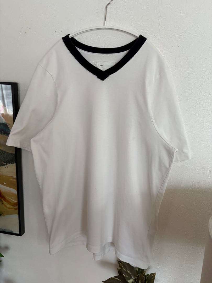 CAMIEL FORTGENS 厚手コットンVネックTシャツ　サイズM