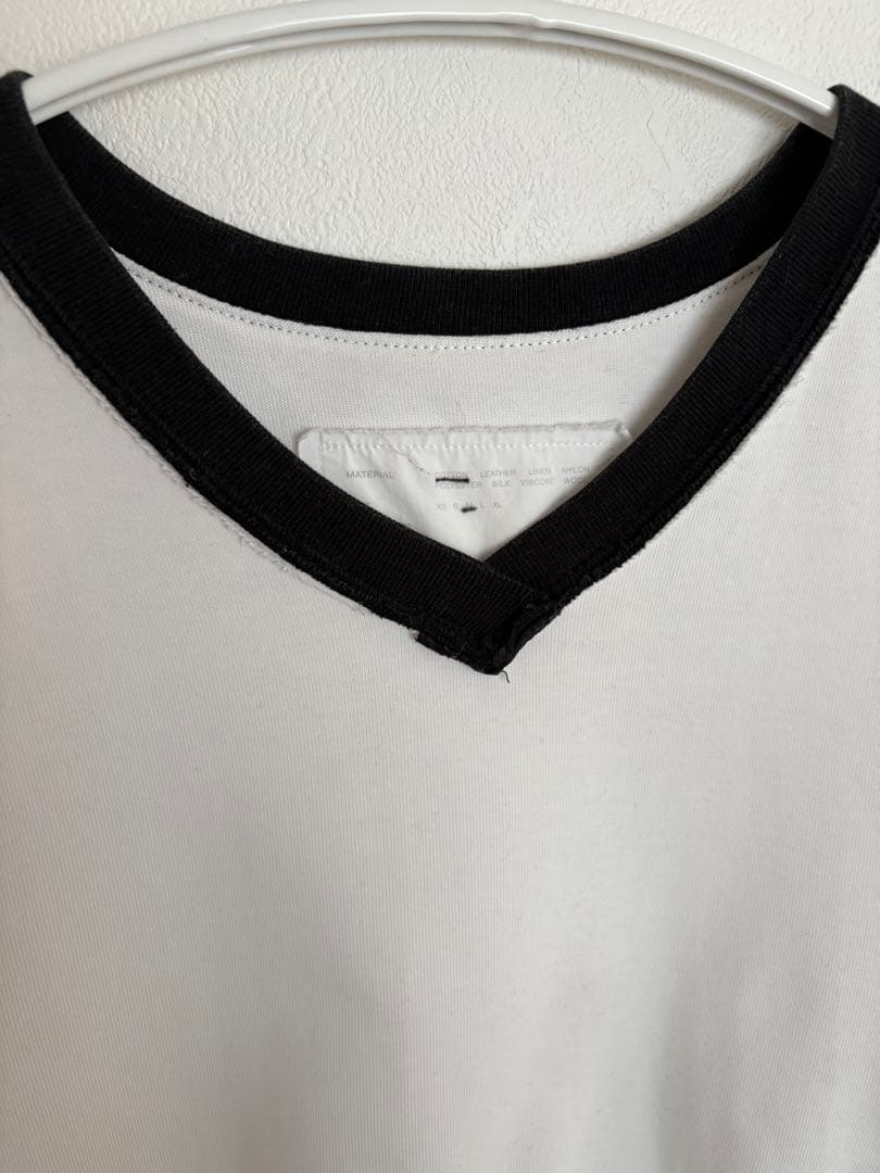 CAMIEL FORTGENS 厚手コットンVネックTシャツ　サイズM