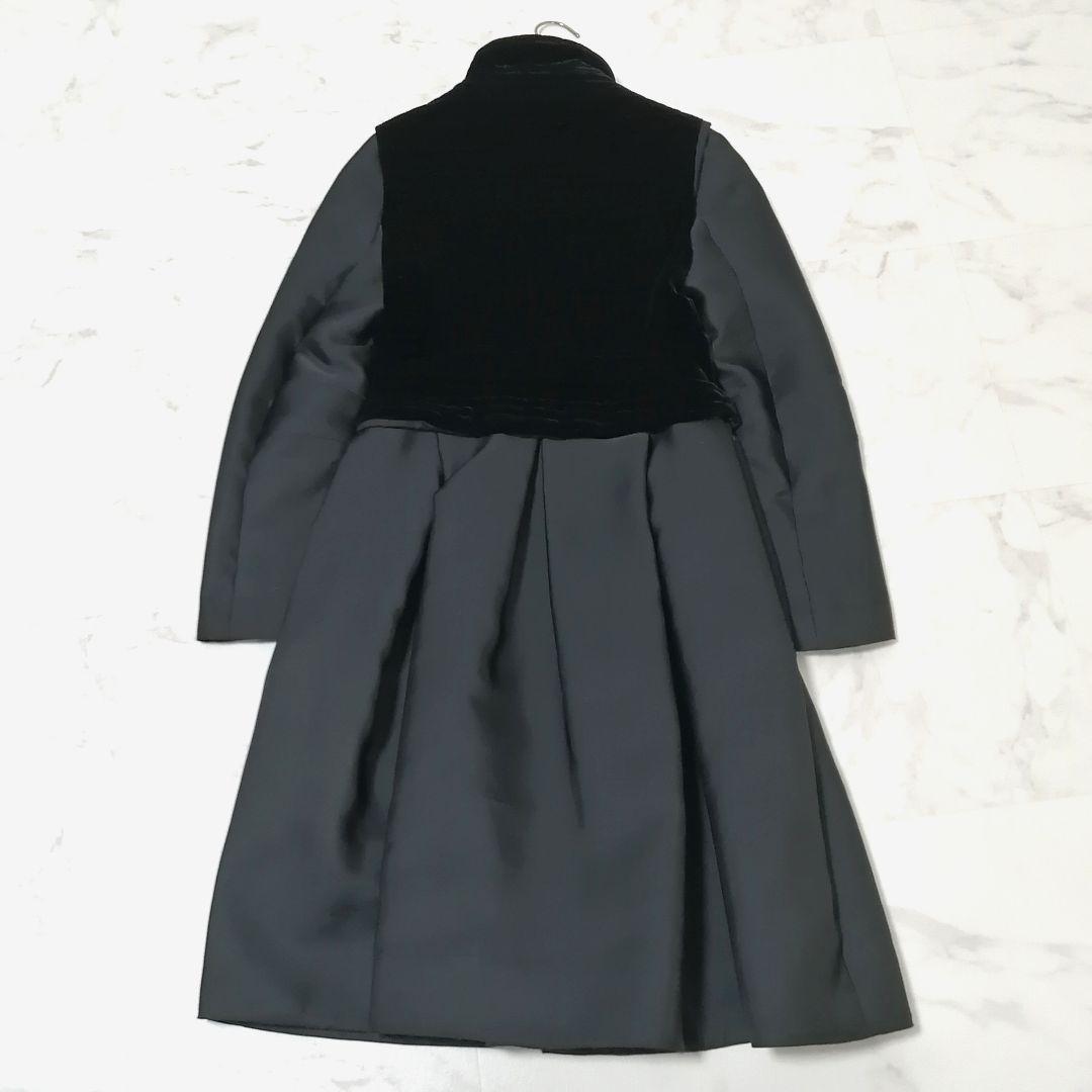 美品✨ ジョルジオアルマーニ　切替 コート　ベロア キルティング　フレア　最高級