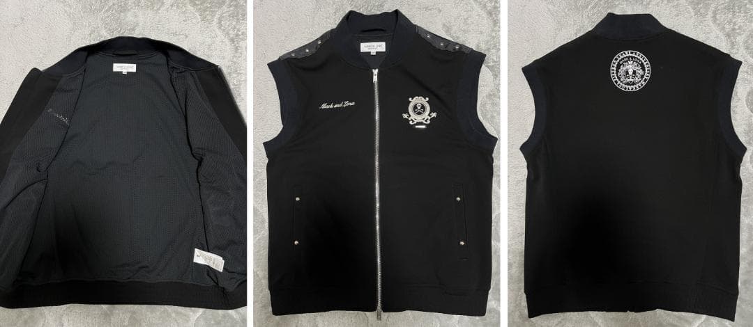 【美品】MARK & LONA　Prince Stud Zip Vest【48】