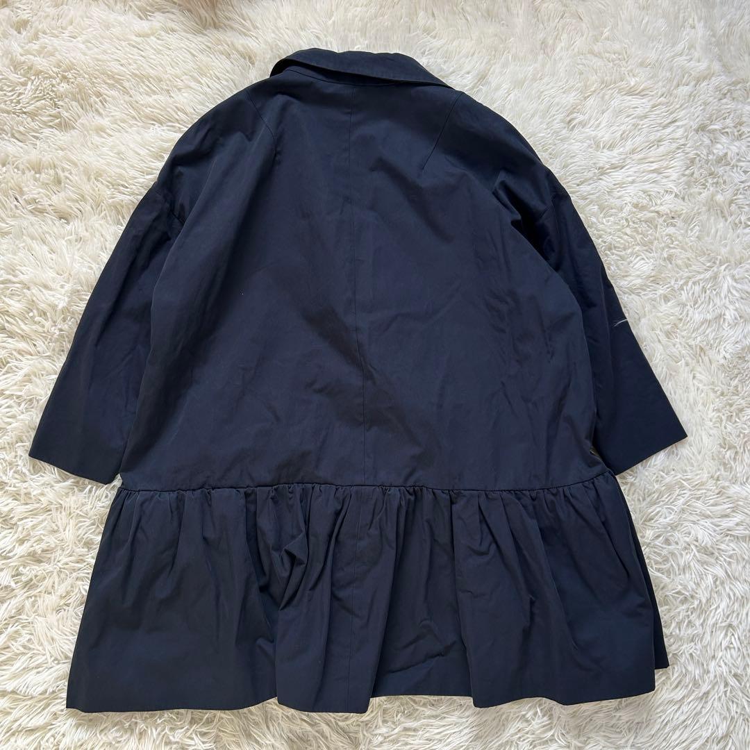 drawer ドゥロワー スソギャザー ジャケット　ネイビー　36