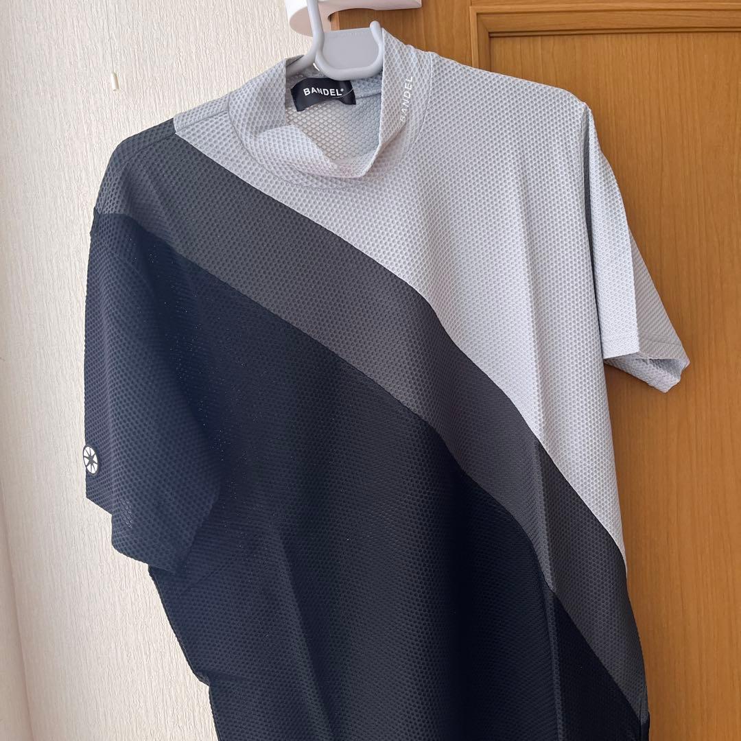BANDEL STRIPES SWITCH M/S モックネックシャツ L