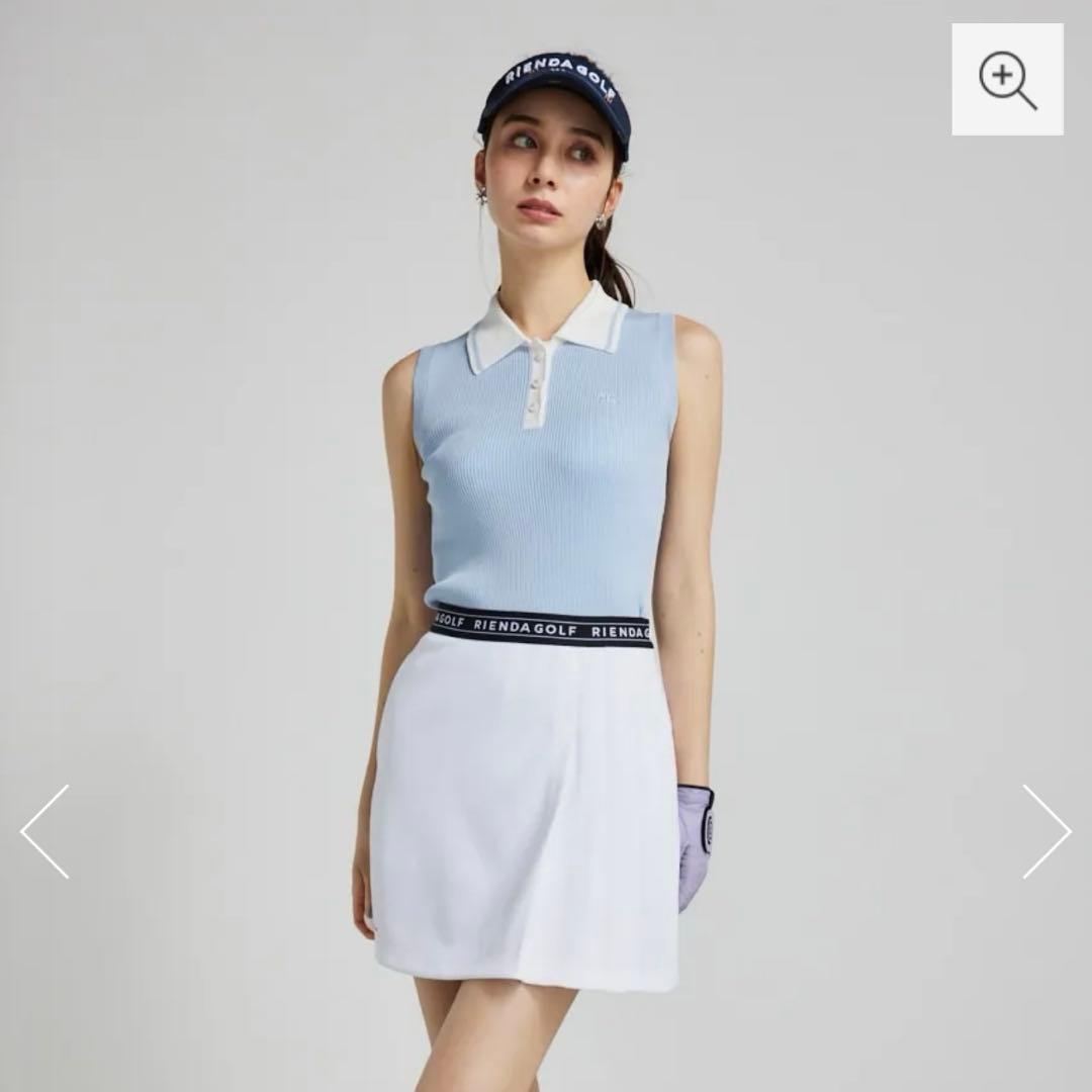 【RIENDA GOLF】ノースリコンパクトニットTOP