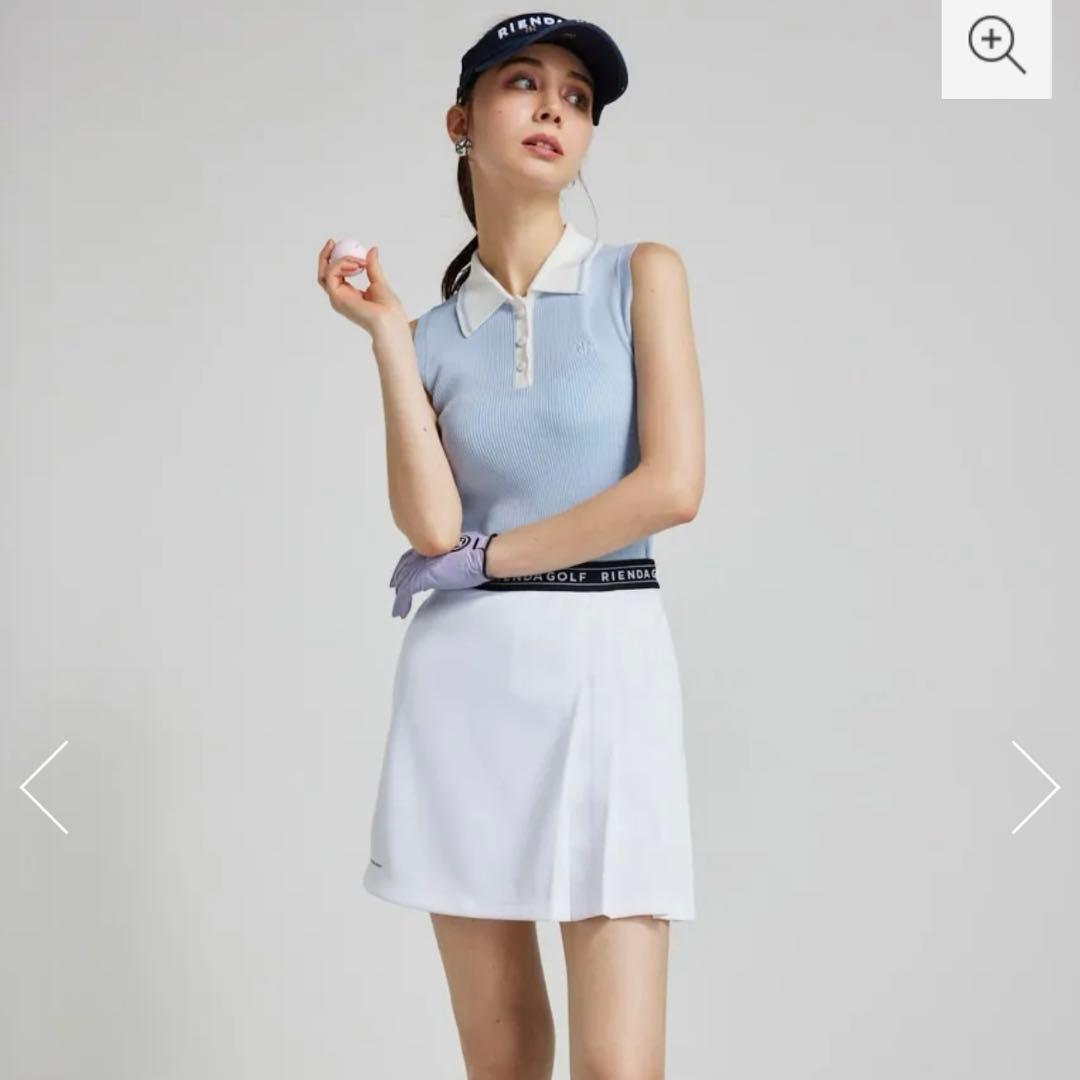 【RIENDA GOLF】ノースリコンパクトニットTOP