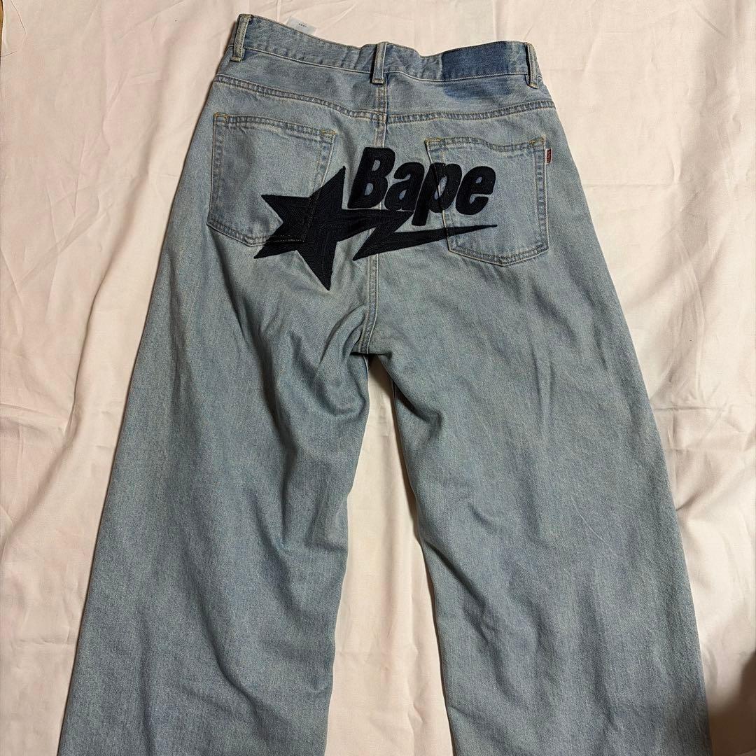 超希少　Bape staバギーパンツ　ライトブルー