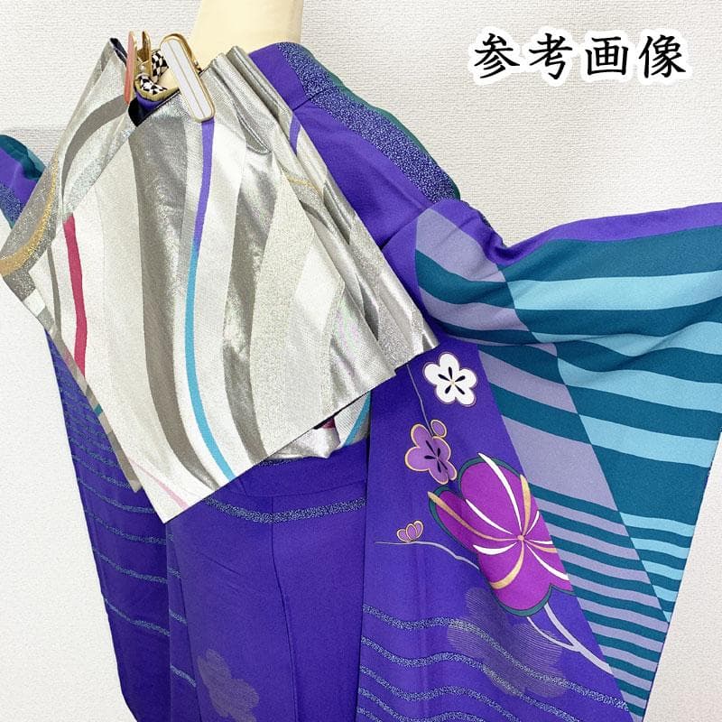 506z26☆振袖 身幅広め 身丈裄長め モダン 個性的☆美品 成人式 結婚式