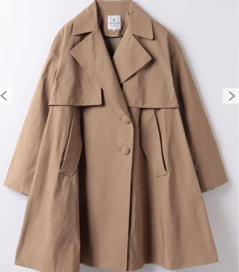 【新品同様✨現行】LANVIN en Bleu メモリーグログランミドルトレンチ