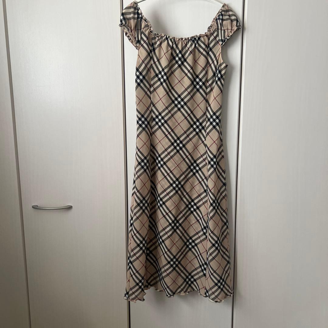 Burberry Blue Label チェック柄 ノースリーブワンピース 36