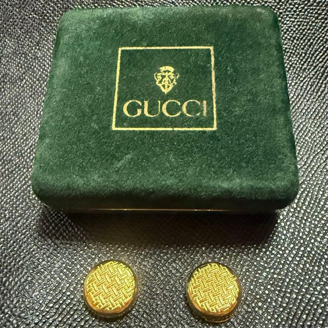 GUCCI グッチ カフリンクス ゴールド 金 メンズ 結婚式 ビジネス 父の日