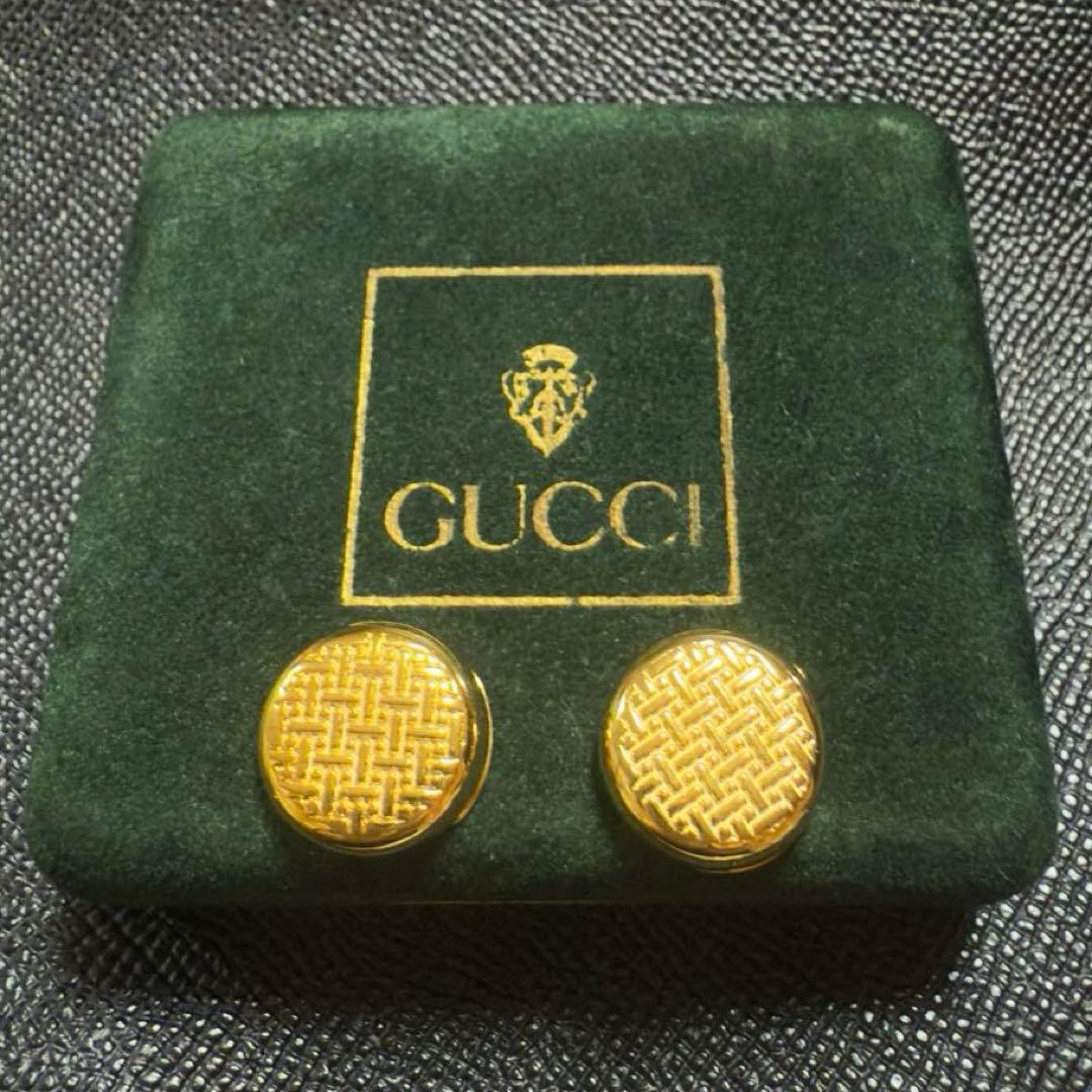 GUCCI グッチ カフリンクス ゴールド 金 メンズ 結婚式 ビジネス 父の日