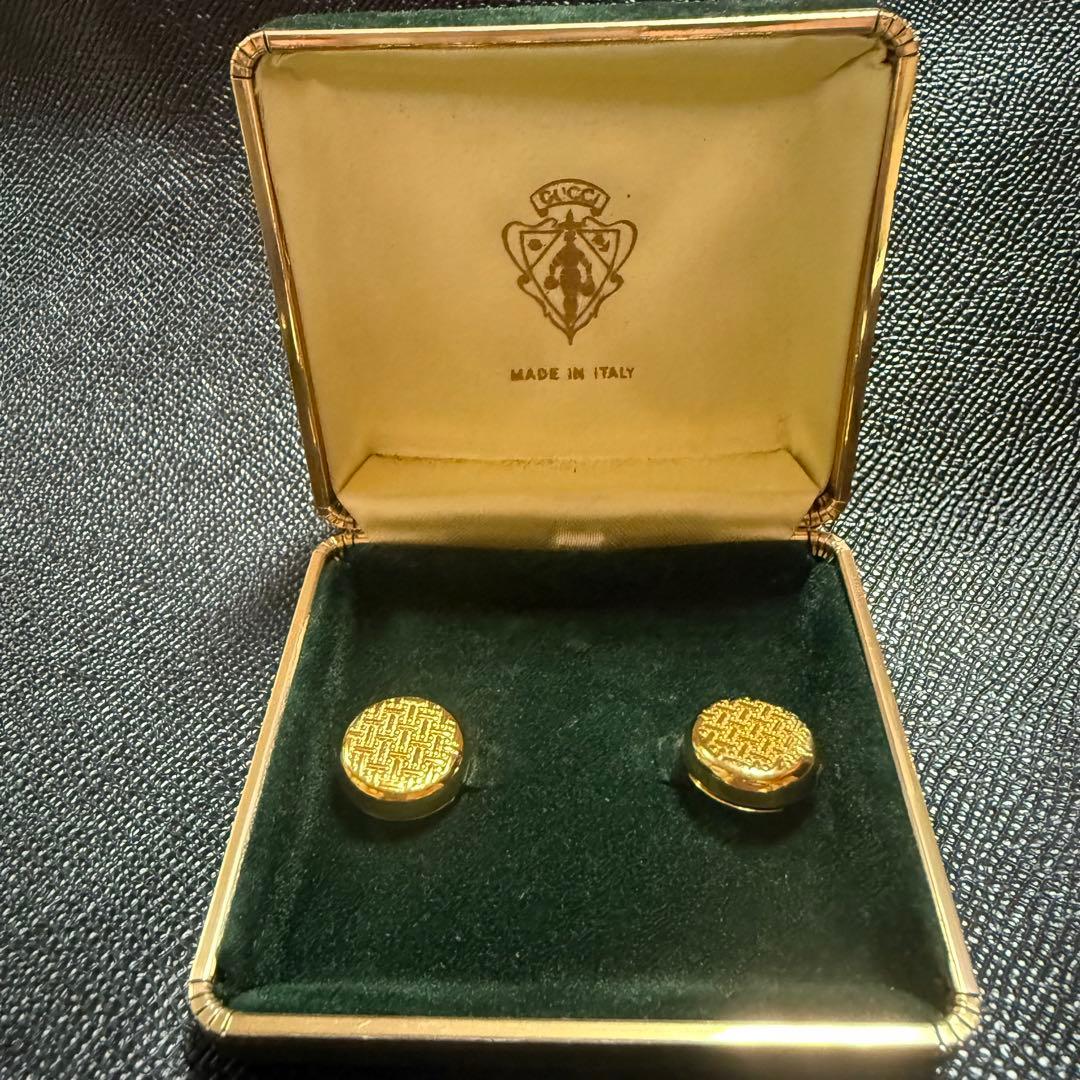 GUCCI グッチ カフリンクス ゴールド 金 メンズ 結婚式 ビジネス 父の日