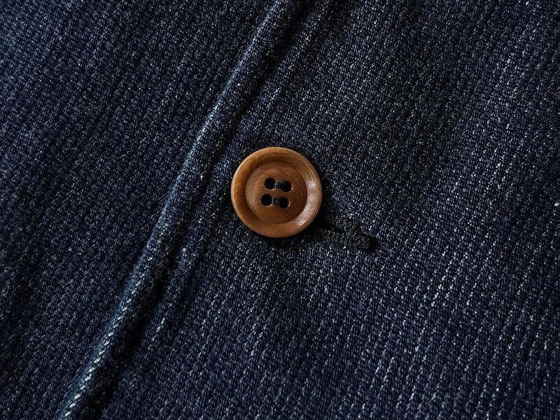 美品 20AW 桃太郎ジーンズ インディゴ ピケ ショールカラー ベスト 40