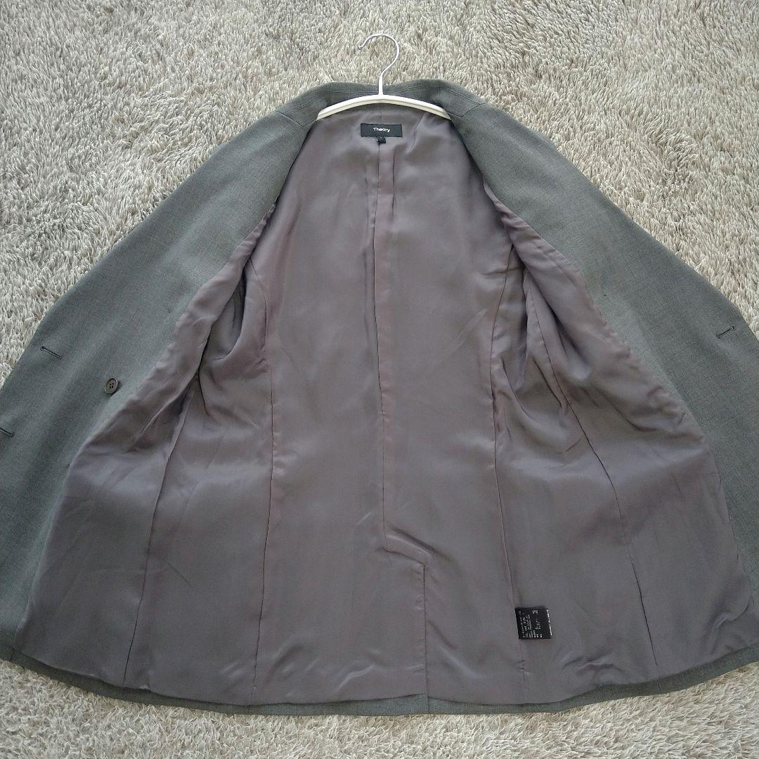 Theory セオリー ダブルジャケット グレー　TRACEABLE.WOOL