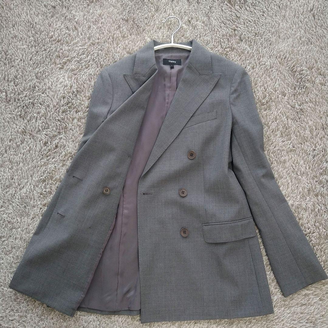 Theory セオリー ダブルジャケット グレー　TRACEABLE.WOOL