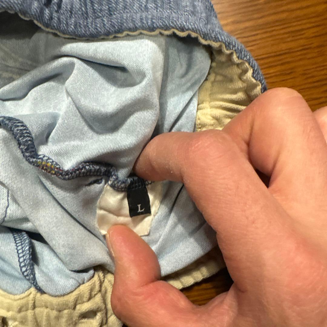 MMAデニム風ストレッチショーツ Lサイズ