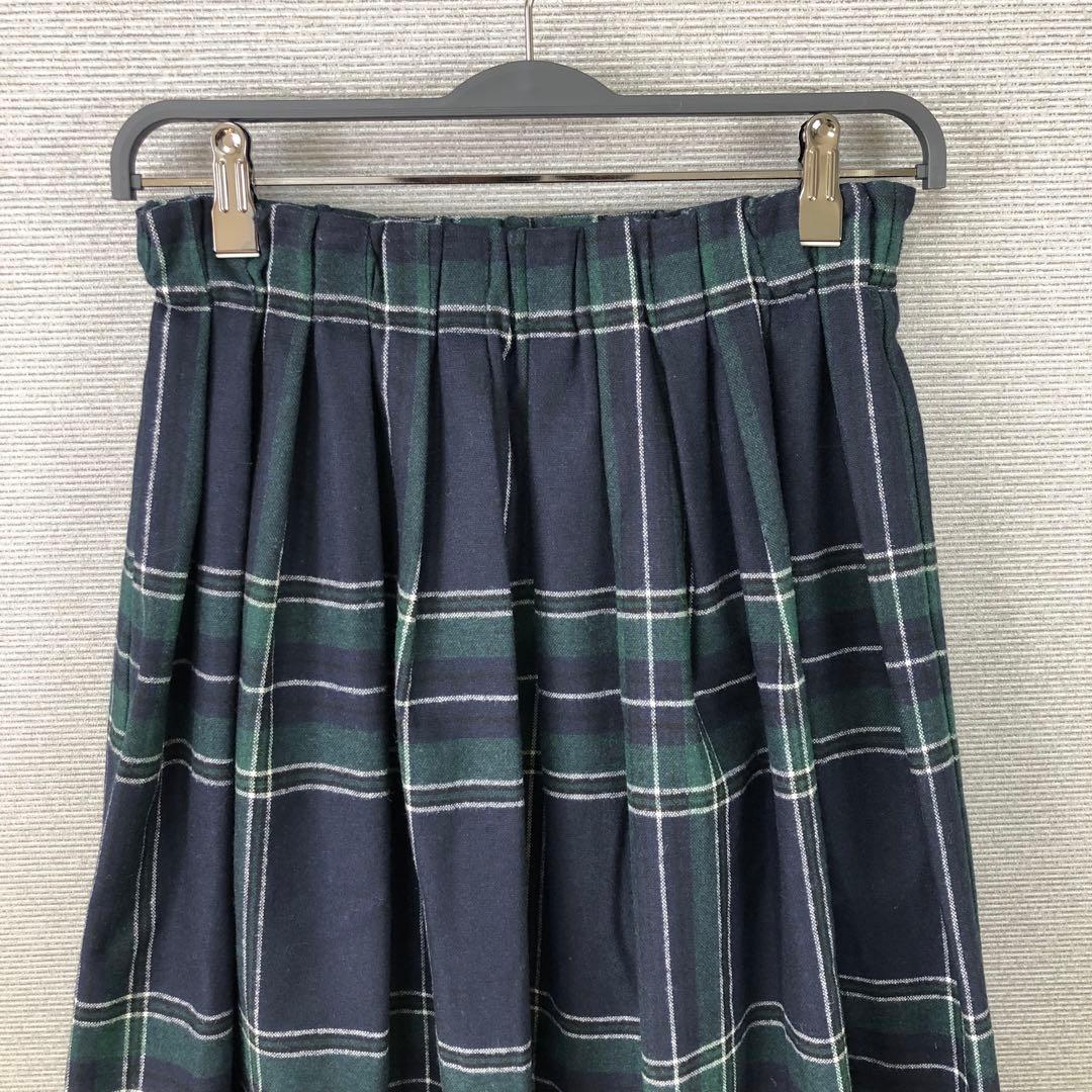 O’NEIL of DUBLIN ウールブレンド タック チェックロングスカート