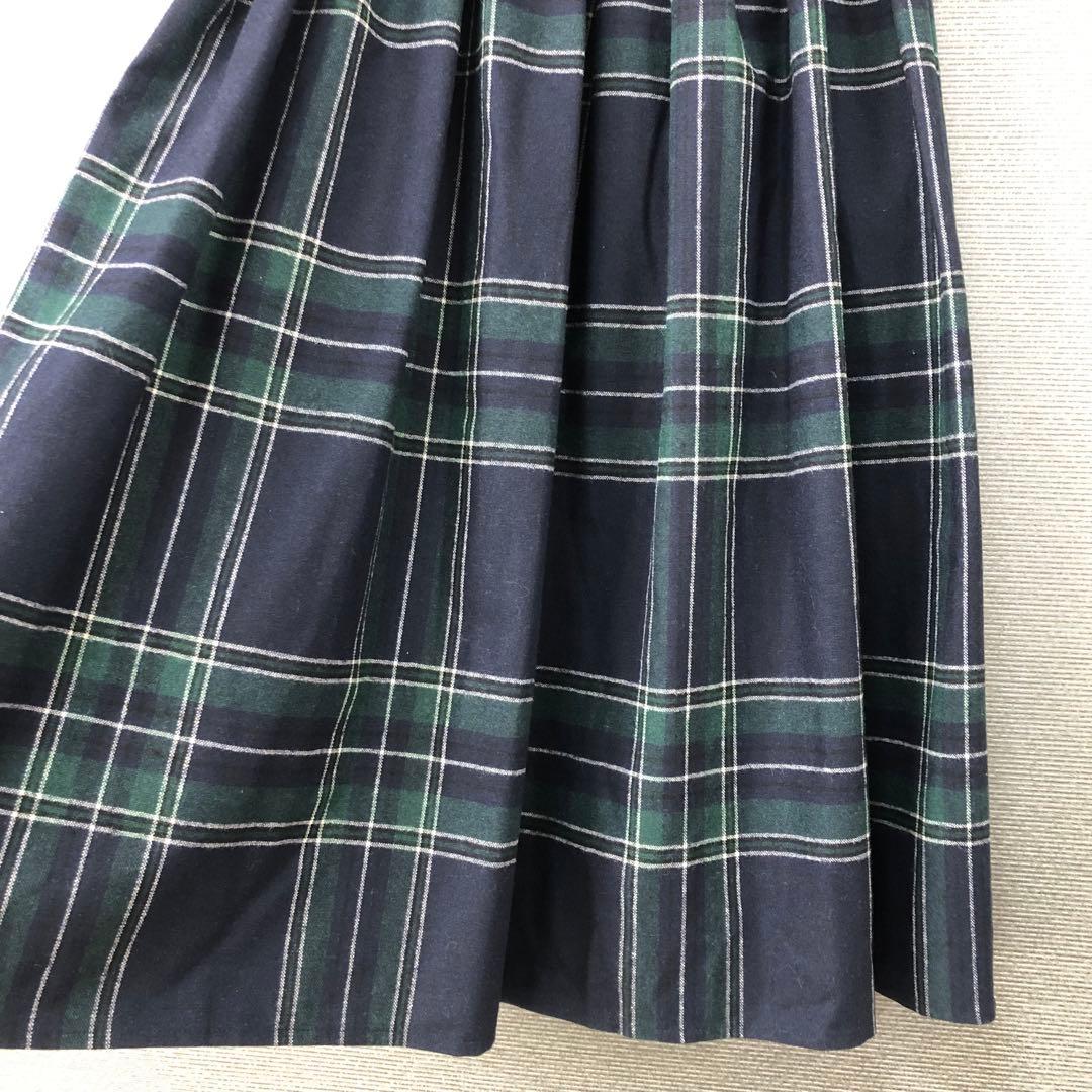 O’NEIL of DUBLIN ウールブレンド タック チェックロングスカート