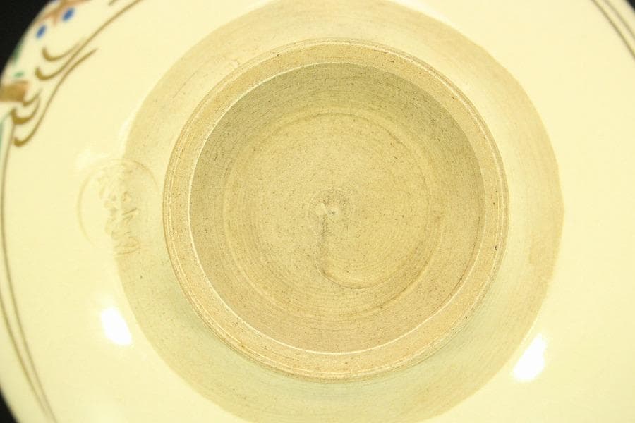清水焼 色絵 螢流水紋 平茶碗(BB502)