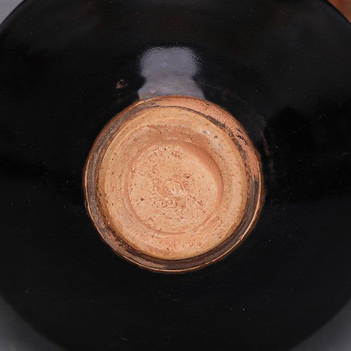 宋代吉州窯黒釉彩画魚紋斗笠碗 茶器 景徳鎮 陶磁器 装飾品現代工芸品美術品 置物