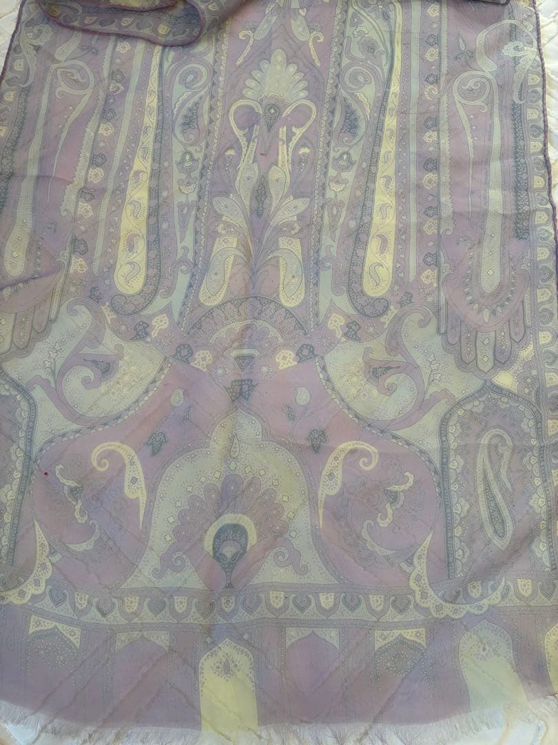 ETRO パープル系 ストール シフォンペイズリー
