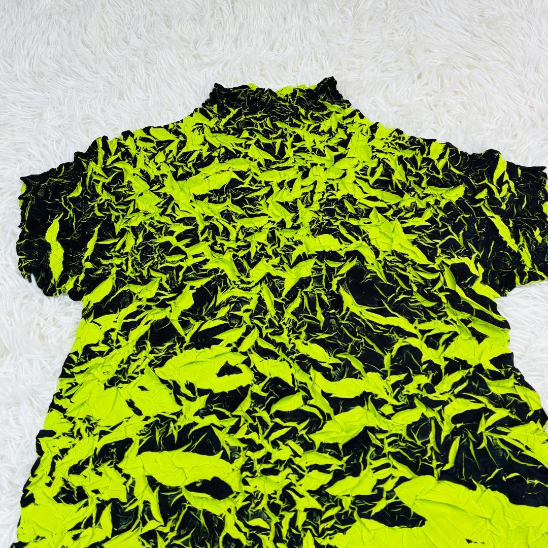 【美品】イッセイミヤケ　ISSEIMIYAKE　しわ加工　ハイネックワンピース