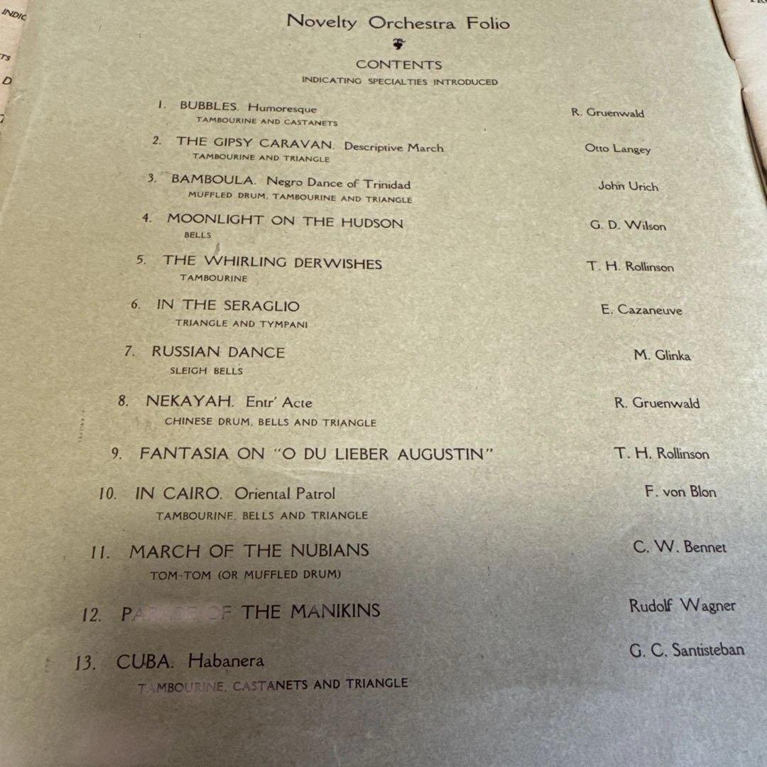 希少novelty orchestra folio 新管弦楽楽譜集　1917年版