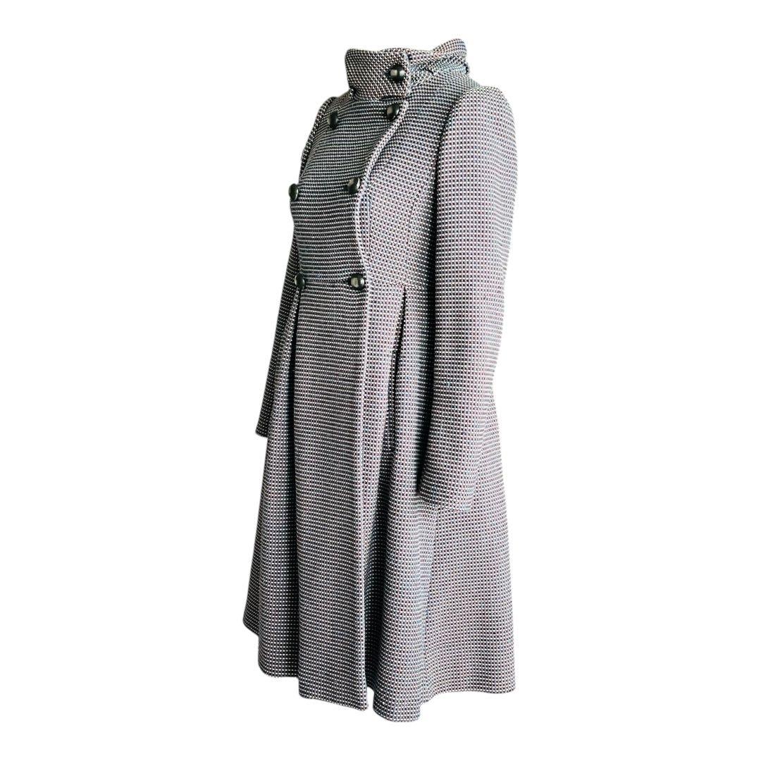 EMPORIO ARMANI 美ラインツイード風コート ロング　38 襟２way