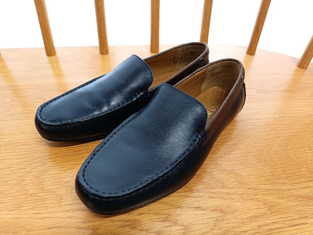 極美品 アルフレッドバニスター ドライビングシューズ レザー ネイビー