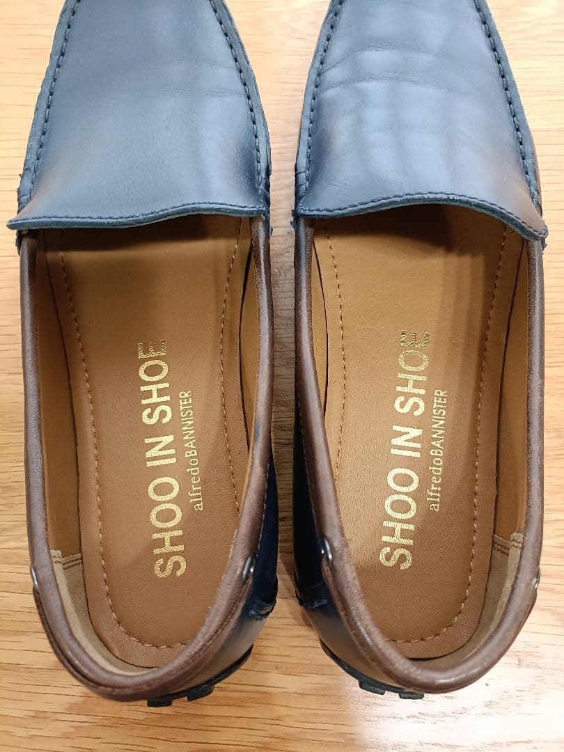 極美品 アルフレッドバニスター ドライビングシューズ レザー ネイビー