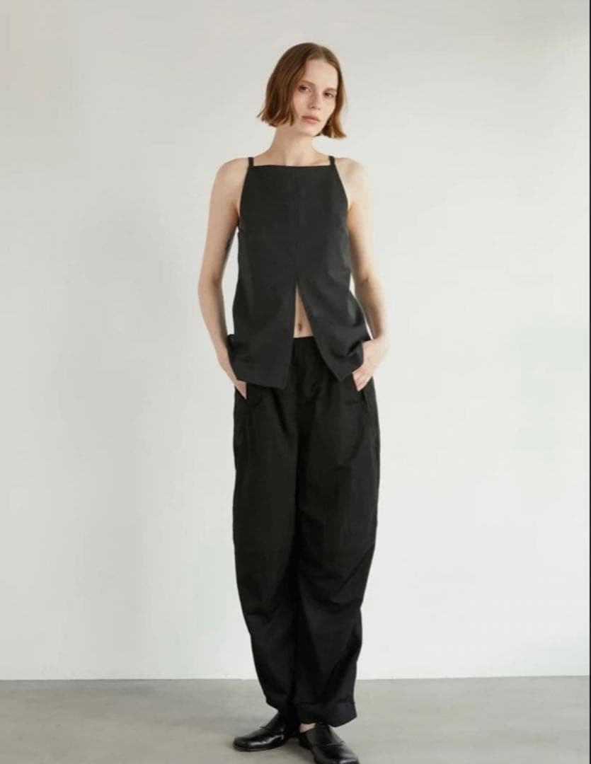 トップス LA PEAU DE GEM front cut tops gray