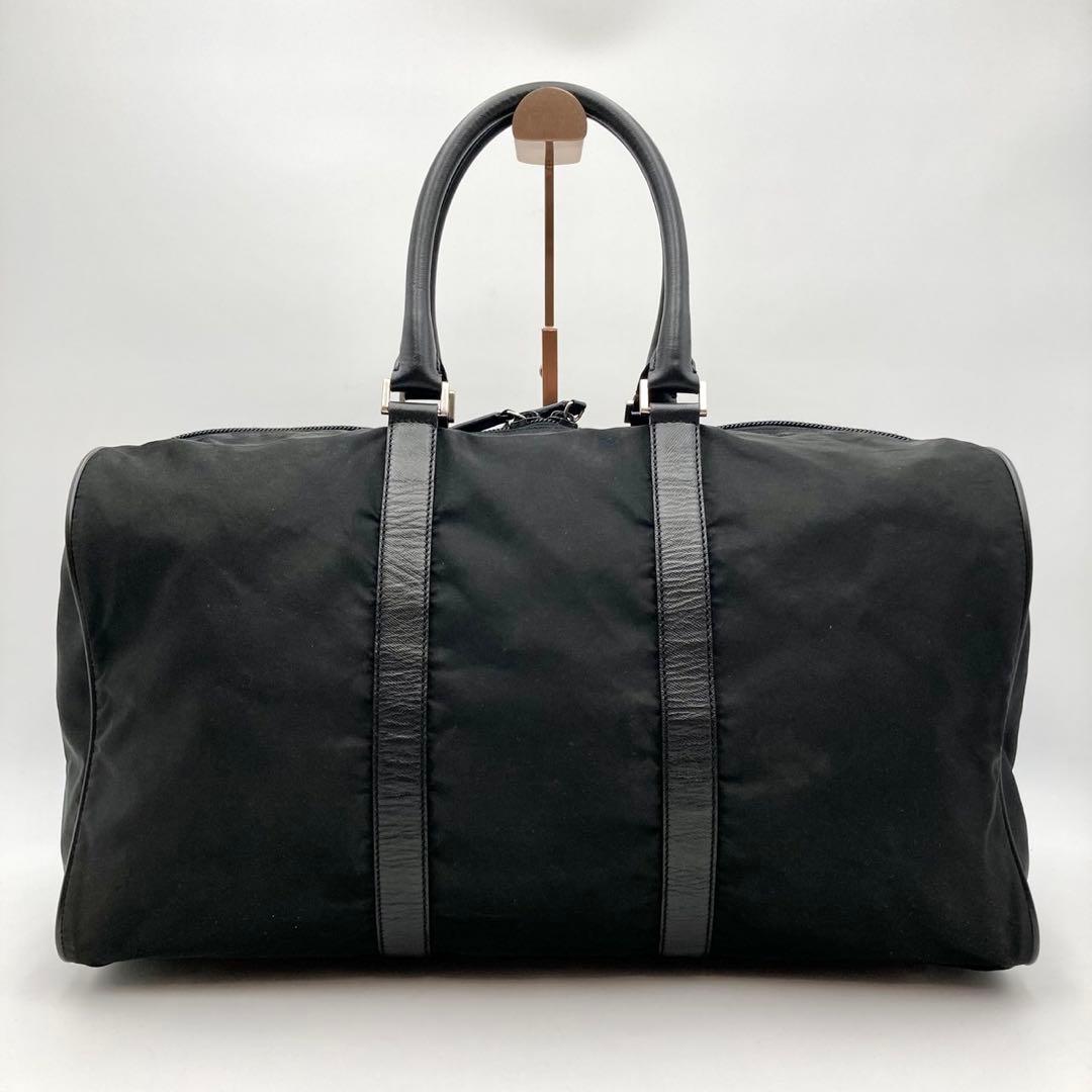 kelly✨PRADA ボストンバッグ 黒 ナイロン 三角ロゴ 大容量 鍵
