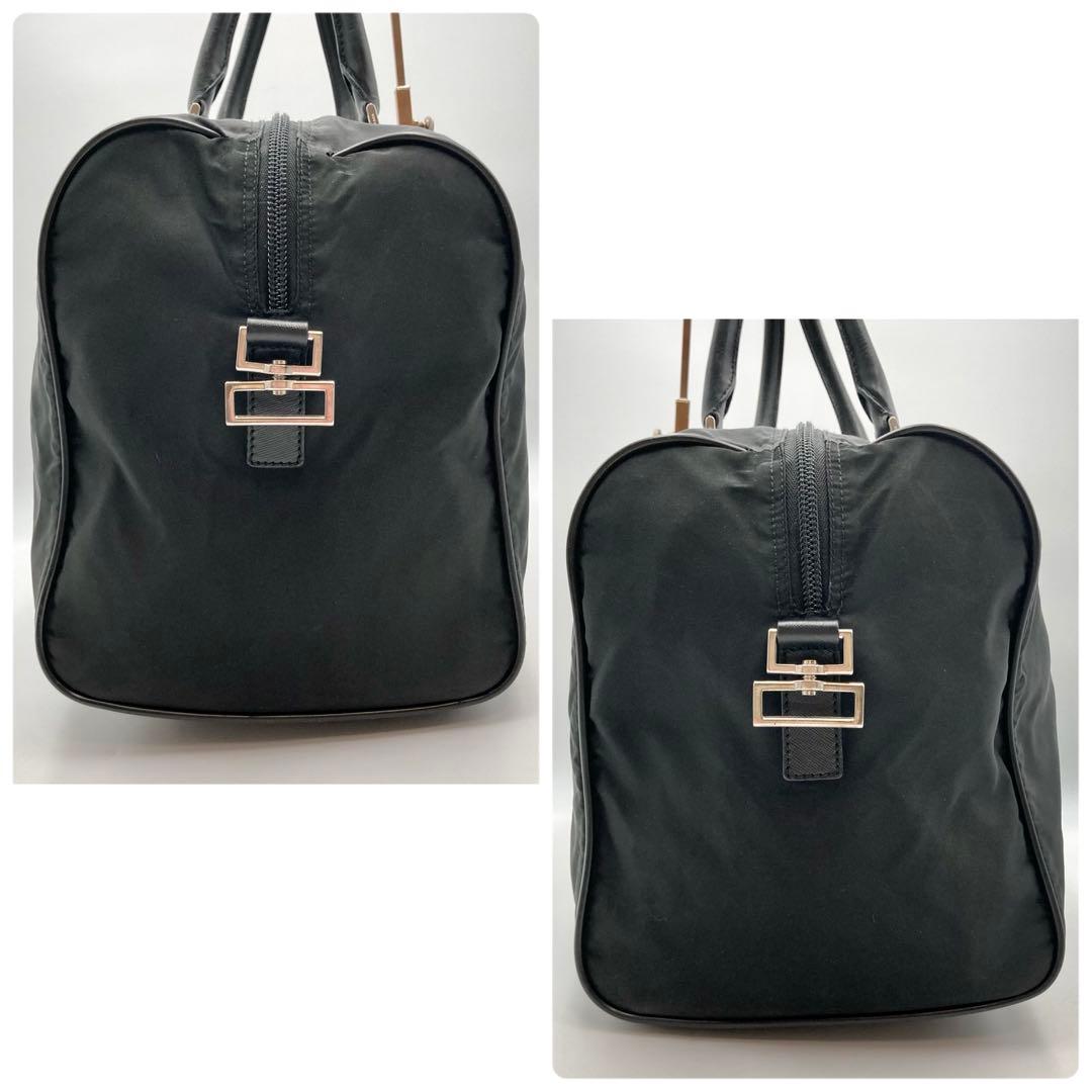 kelly✨PRADA ボストンバッグ 黒 ナイロン 三角ロゴ 大容量 鍵