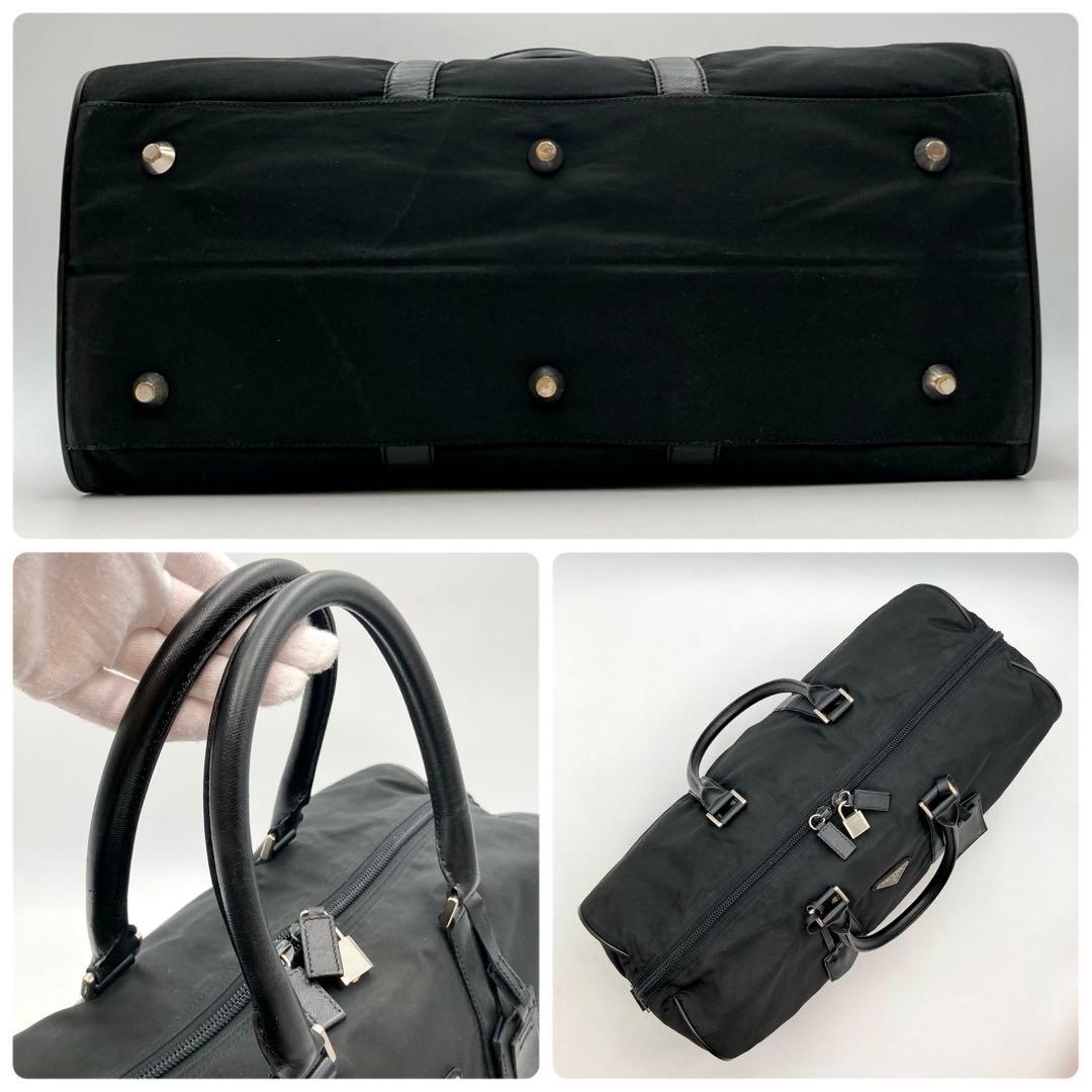 kelly✨PRADA ボストンバッグ 黒 ナイロン 三角ロゴ 大容量 鍵