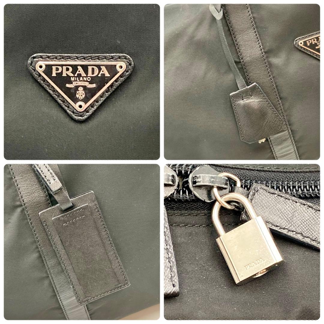 kelly✨PRADA ボストンバッグ 黒 ナイロン 三角ロゴ 大容量 鍵