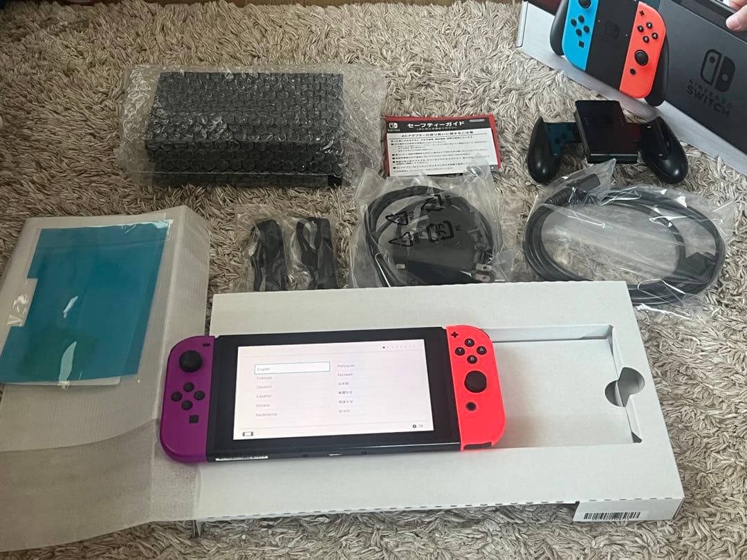 Nintendo Switch 赤/紫 本体 ACアダプター、箱付値下げしました