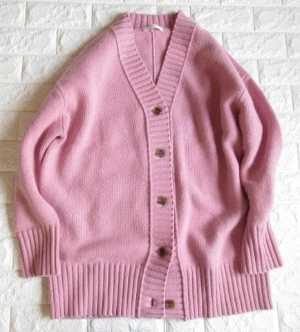 トゥモローランド マカフィー 上質 カシミヤ混 ルーズ ニットカーデ ピンク