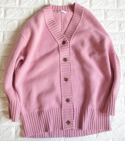 トゥモローランド マカフィー 上質 カシミヤ混 ルーズ ニットカーデ ピンク
