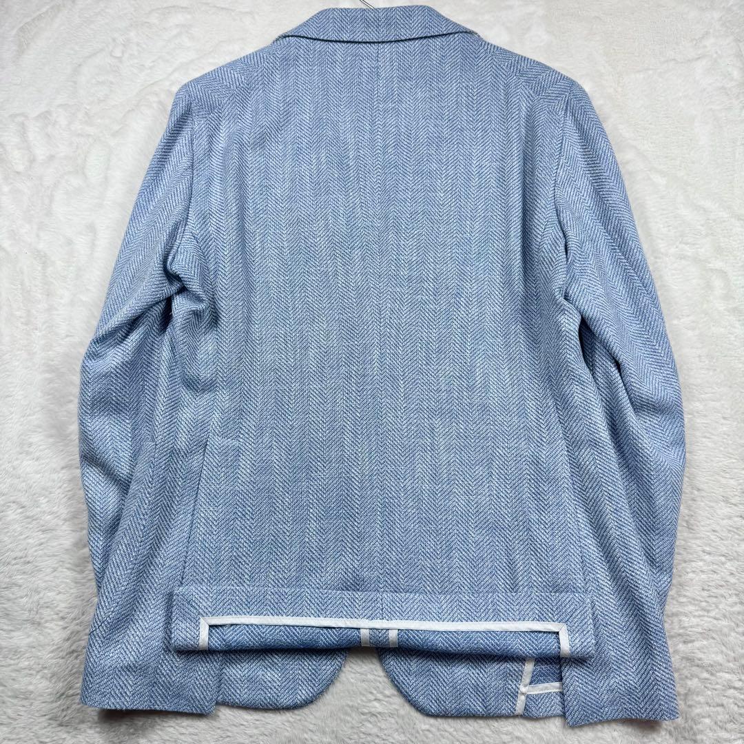 美品 TAGLIATORE モンテカルロ ウール シルク ヘリンボーン 48
